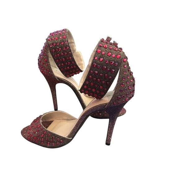 NWT Chinese Laundry Women's Pink Jovial Glitz Fabric Rhinestone Heel Size 8.5 - Picture 7 of 12